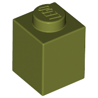 Lego kostka (kostička) 1x1, olivově zelená (6058242)